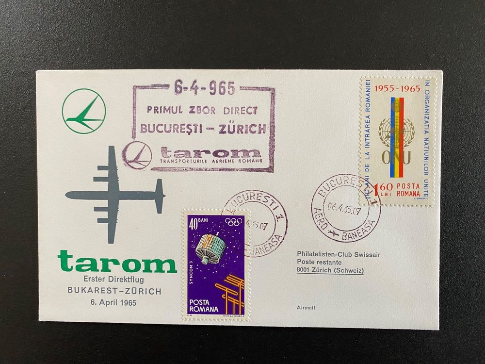 Tarom Erstflug Bukarest Zürich 1965 Kaufen auf Ricardo