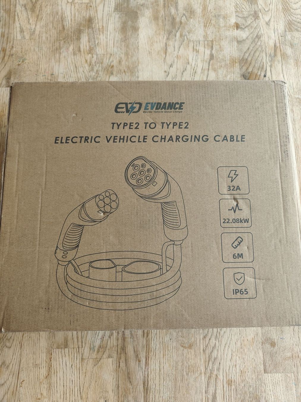 Câbles: EVDANCE Ladekabel Typ 2 auf Typ 2 32A 6M – Neuf avec emballage d'origine à Montlingen par Rippy