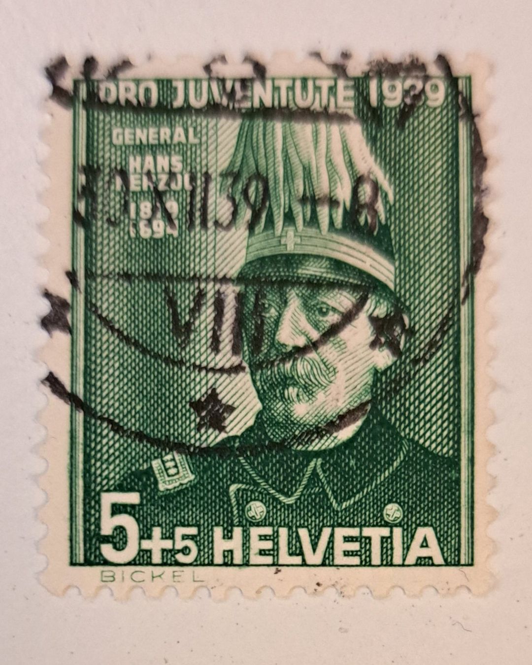 Tutti i francobolli: Pro Juventute Briefmarke mit General Hans Herzog – Usato da Dietlikon venduto da kosta.katoglou 1