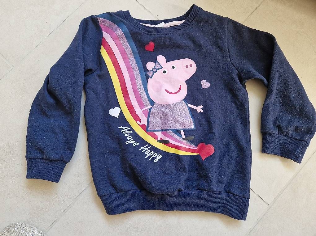 Maglioni & Felpe: Pullover, Gr. 122, Peppa Wutz/Pig mit Glitzer, Regenbogen – Usato da Arlesheim venduto da Vera6