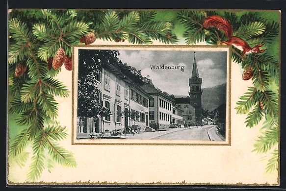 Ansichtskarten: Passepartout-Lithographie Waldenburg, St – Gebraucht aus Berlin von bartko-reher