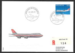 Flugpost R-FDC F47 Pro Aero ET Basel 30 Flughafen 17.2.1972