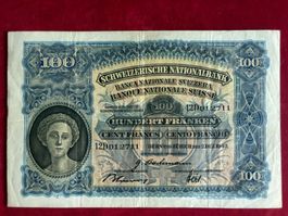 100 Francs 2. Dezember 1943 - 2. Emission MÄHER - Sehr Schön