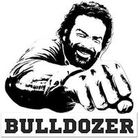 Blechschild 3D-BUD SPENCER-BULLDOZER - 45 x 45 cm