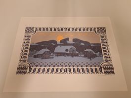 Litho Holzschnitt signiert Werner Schmutz/ Sammlerauflösung