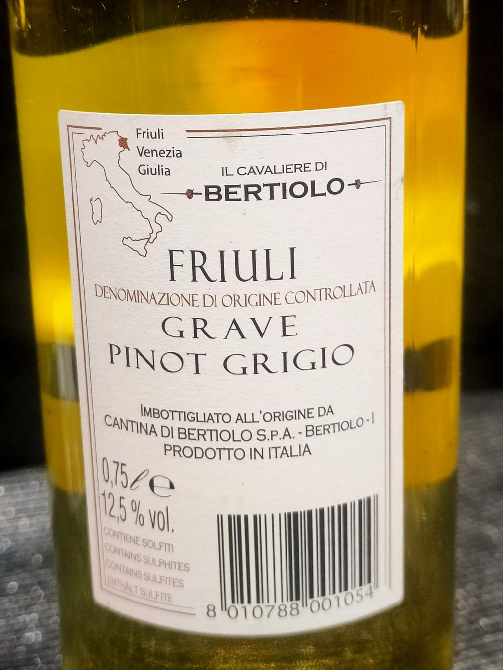 Wein: BERTIOLO PINOT GRIGIO 2013 – Neu (gemäss Beschreibung) aus Genève von Leboucheoreilles 2