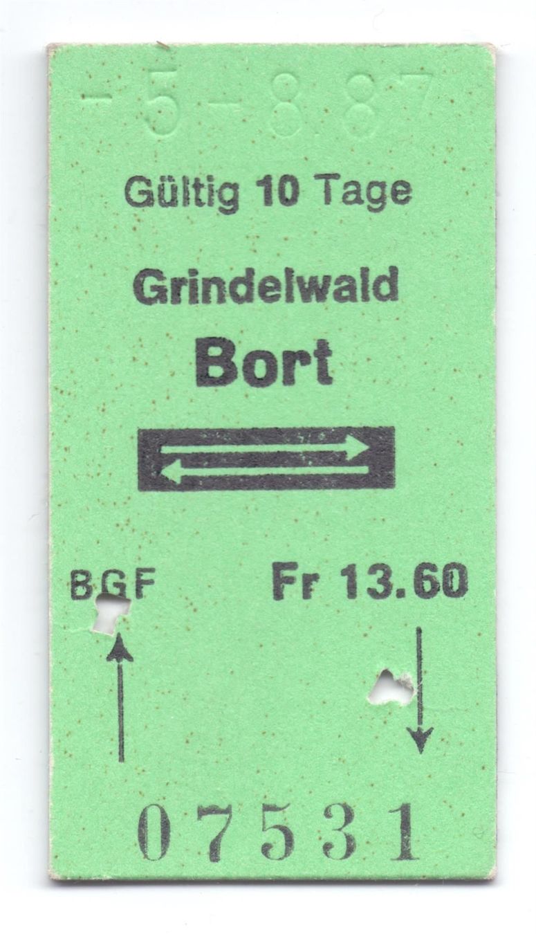 Biglietti: Billette Grindelwald - Bort BGF – Usato da Langenthal venduto da Sammlungs_aus