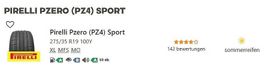 Pirelli PZero Sport - Sommerreifen - 275/35 R19, Neu!