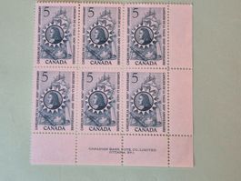 6er Block Kanadische BriefmarkenCavelier de La Salle 1966 5¢