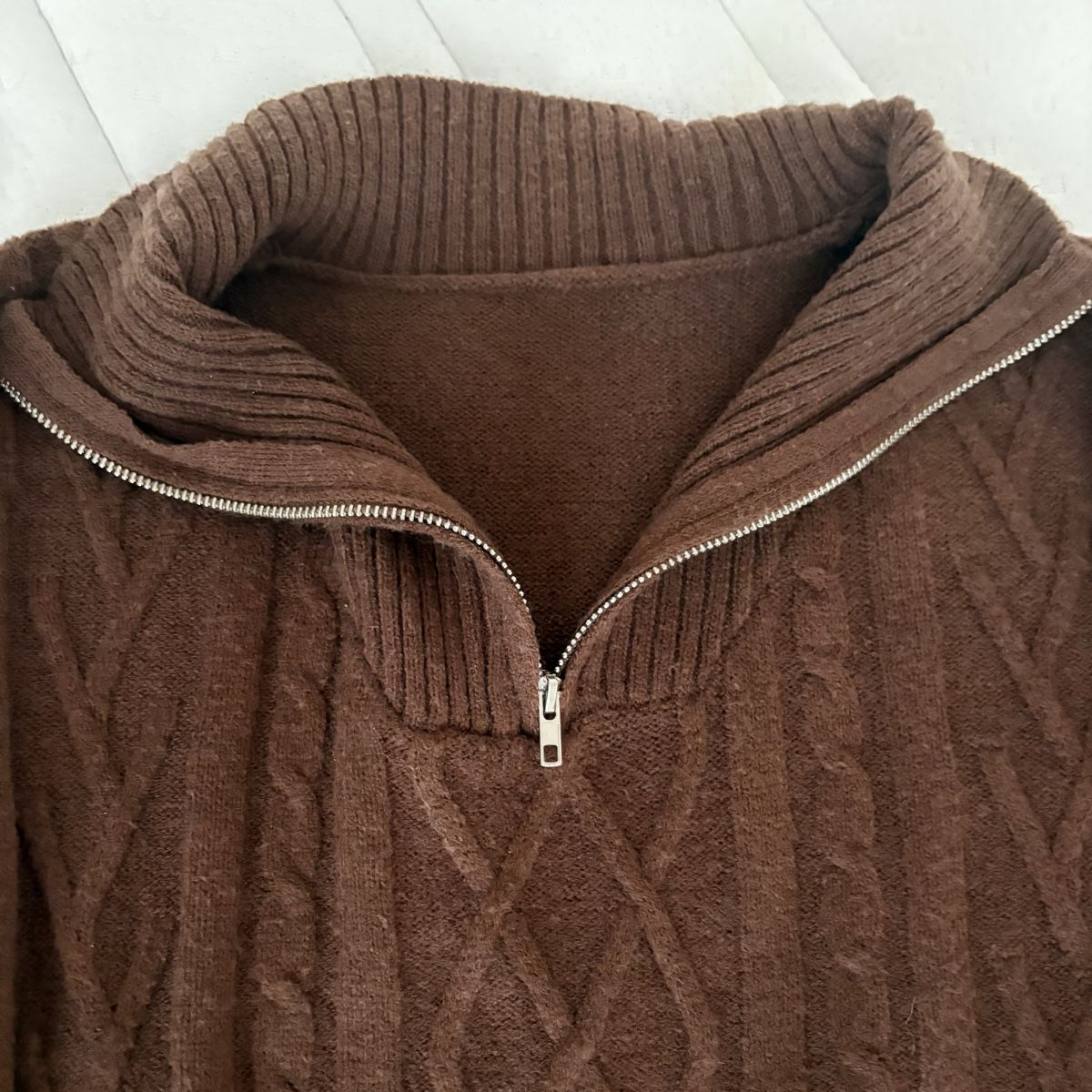 Maglioni & Felpe: Brauner Strickpullover mit Reissverschluss – Nuovo (secondo la descrizione) da Brünisried venduto da Livtsukki2ndHand 4