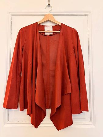 Jacke rot aus Kunst Wildleder S