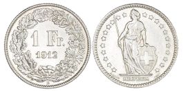 1 Franken von 1912 (um vorzüglich). Ab 1.--