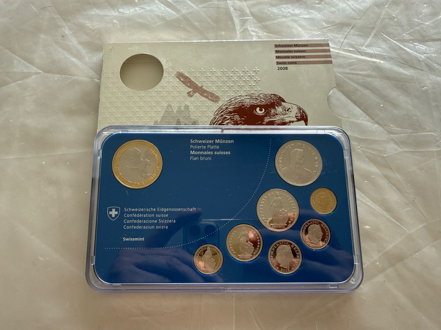 Tutti le monete: Schweizer Münzsatz 2008  Polierte Platte – Nuovo (secondo la descrizione) da Wallisellen venduto da SWISS_SILVER1 1