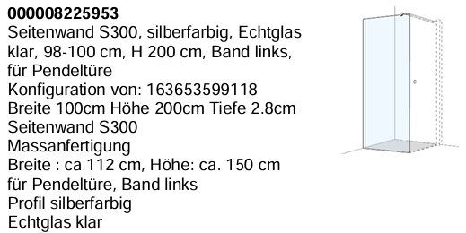 Paraventi: Duschtrennwand Koralle S300 – Nuovo e nell'imballaggio originale da Pfaffnau venduto da thp_gwl8 2