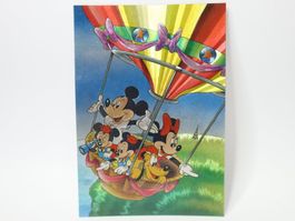AK Disney Micky, Minnie, Pluto im Heissluftballon