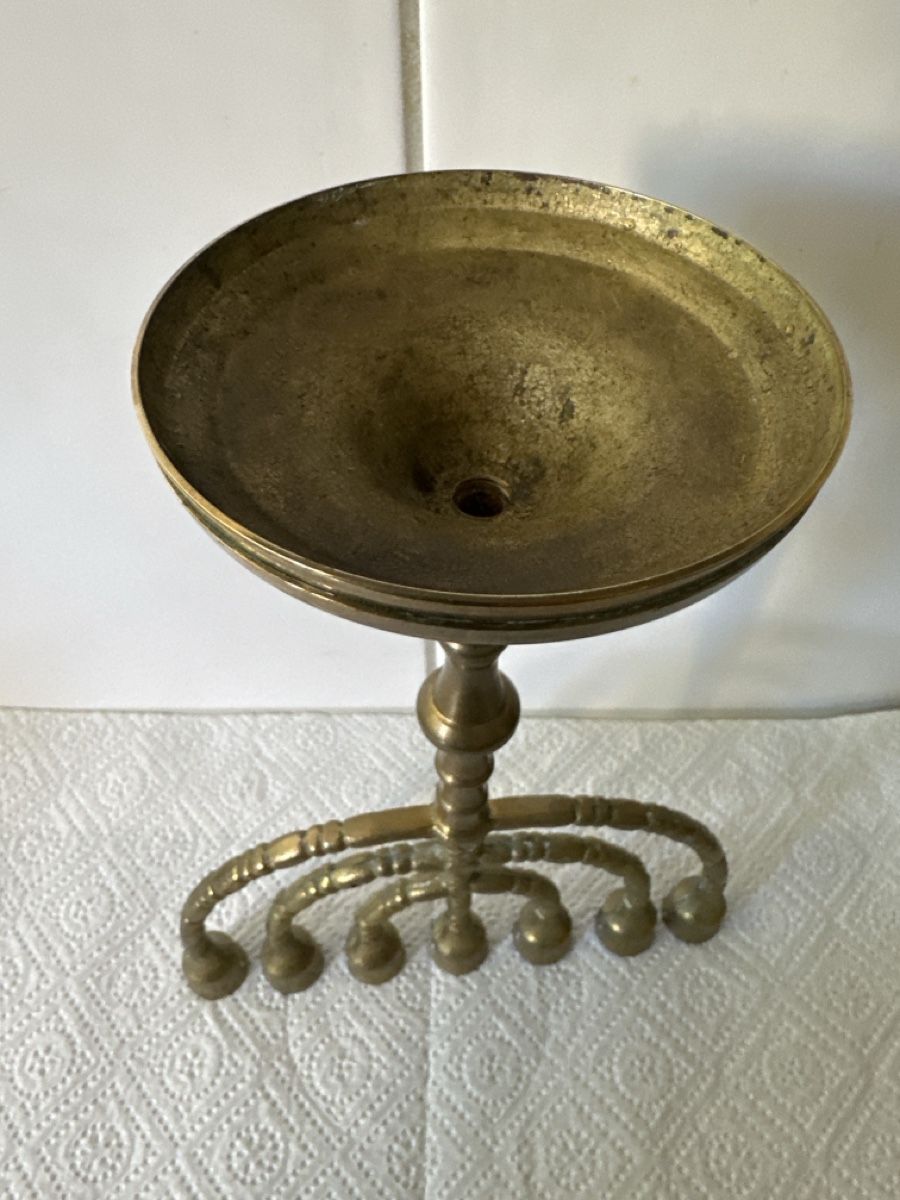 Portacandele: Antiker 7-Armiger Leuchter, Messing, Vintage – Usato da Zürich venduto da Chaeffeler 4