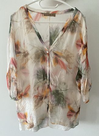 MARCO DI RENZO Seiden-Bluse |Made in Italy |Gr. L (40-42)