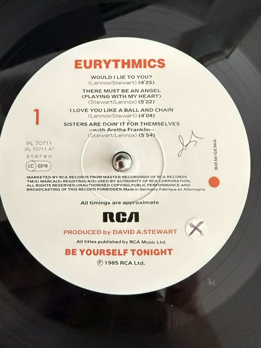 Dischi in vinile: Eurythmics Be Yourself Tonight Vinyl LP – Usato da Goldach venduto da Donpancho 6
