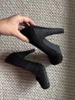 Schwarze Pumps mit Glitzerabsatz Grösse 38 gebraucht