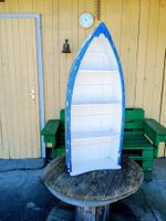 Étagère murale forme bateau bleu blanc décoration marine