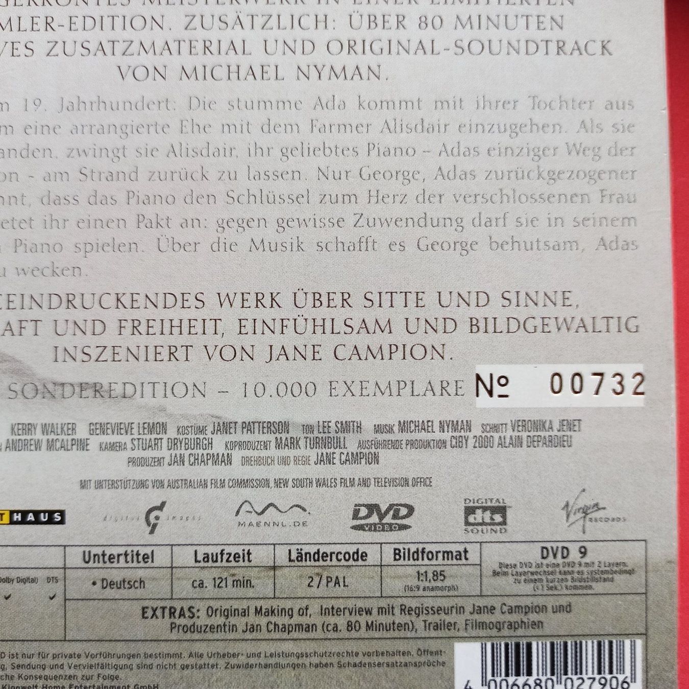 Tutti i DVDs: Das Piano - Limitierte Edition N°:00732 – Usato da Dübendorf venduto da kb86_MOVIE 2