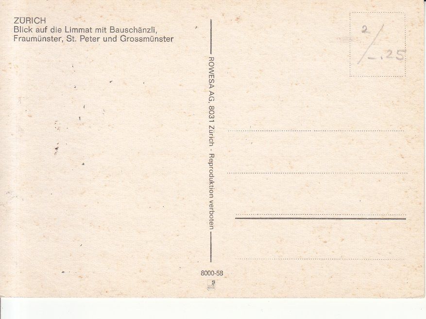 Cartoline postali: Zürich ca. 1970 – Usato da Bürglen TG venduto da StampGraf 1