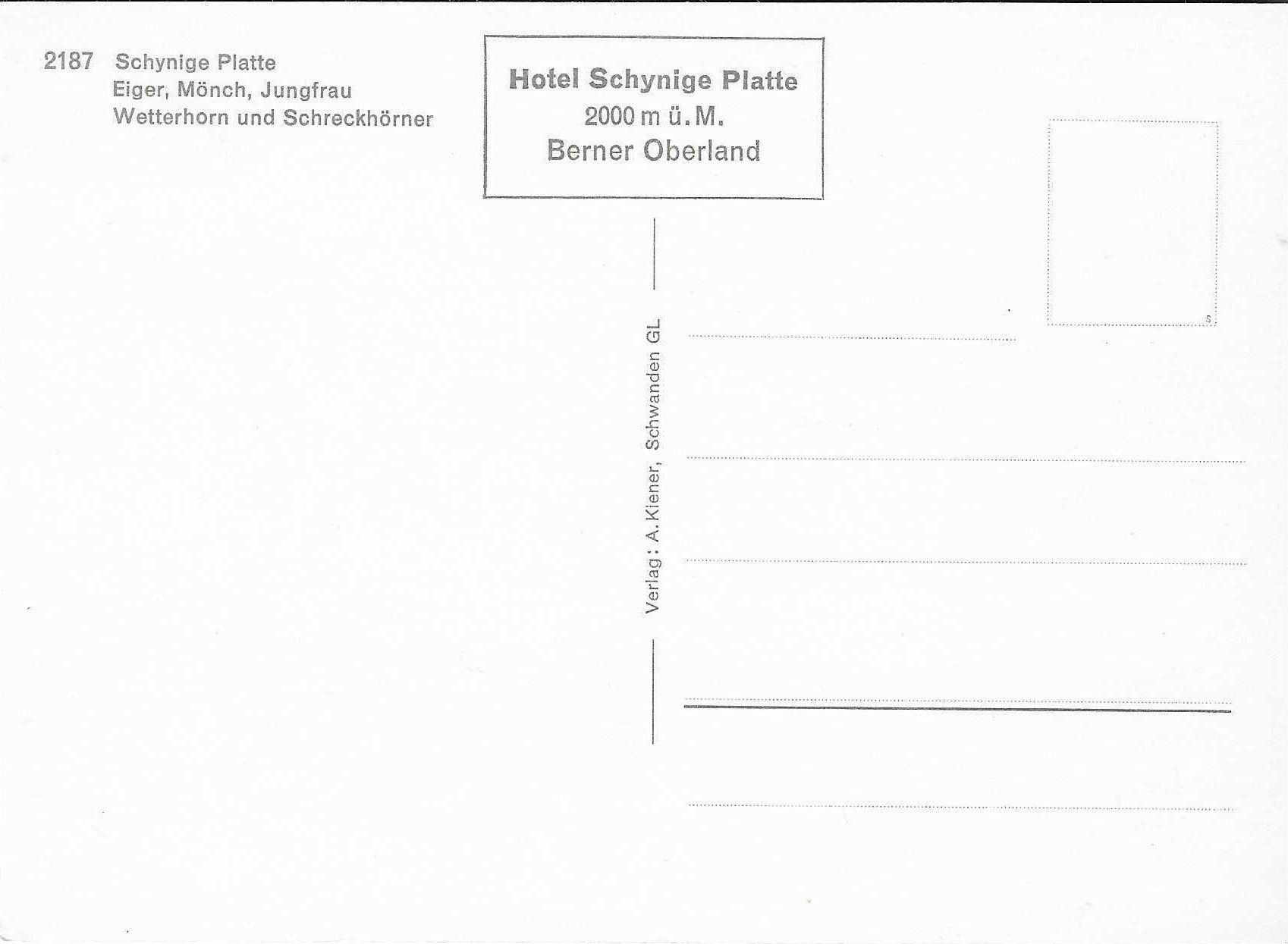 Cartoline postali: Schynige Platte BE – Nuovo (secondo la descrizione) da Rothrist venduto da Stranglehold 1