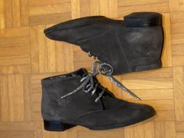 Vabeene Schnür Stiefeletten Wildleder grau, Gr. 40