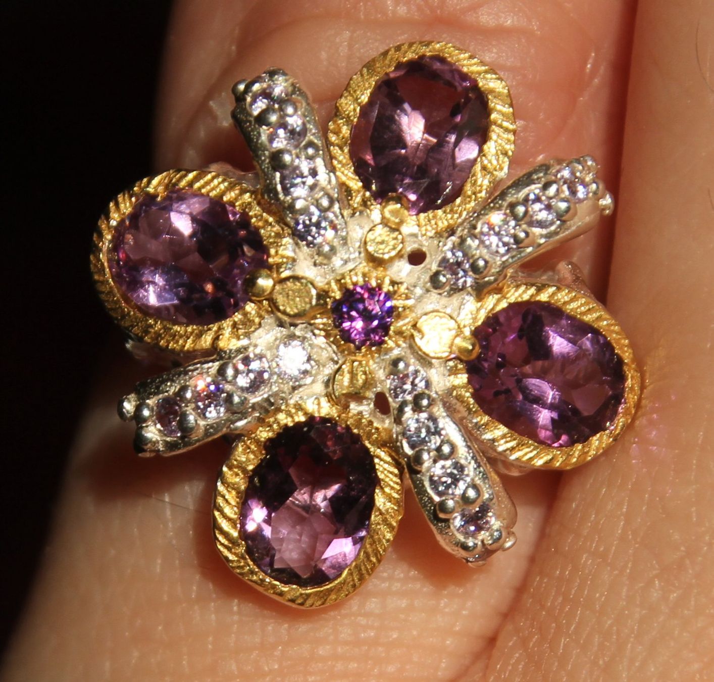 Anelli: NEU: Amethyst Ring Schmuck Ringgrösse 55 – Nuovo (secondo la descrizione) da Matten b. Interl venduto da SCHMUCKGALERIE 6