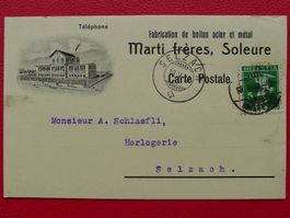 1910, Firmen-Postkarte ILLUSTRIERT, von SOLOTHURN