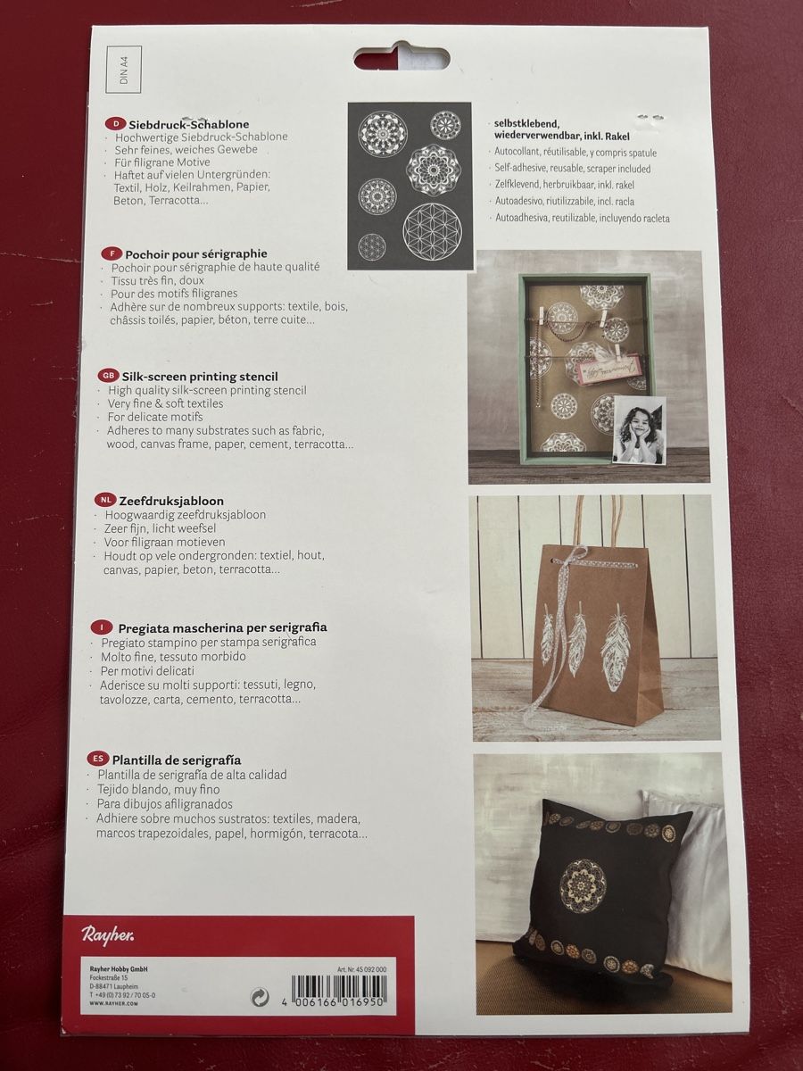 Sciablone: Siebdruck Schablone A4, Ornamente – Nuovo e nell'imballaggio originale da Uffikon venduto da Gismj 1