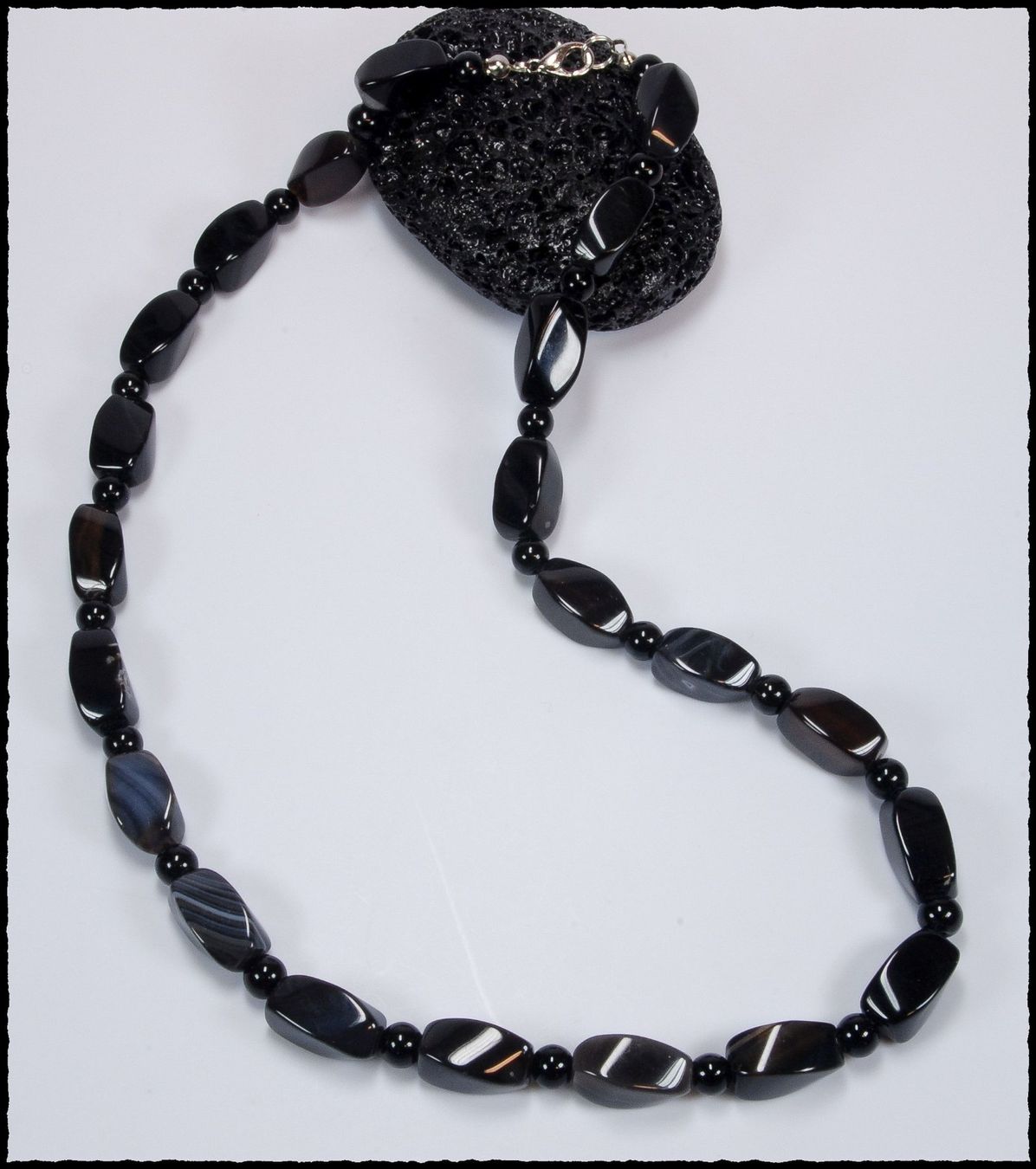 Catenine: Schwarze Achat Kette ca. 52cm – Nuovo e nell'imballaggio originale da Oberglatt ZH venduto da Goldfee1 2