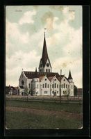 AK Grabs, Totalansicht der Kirche, 1916