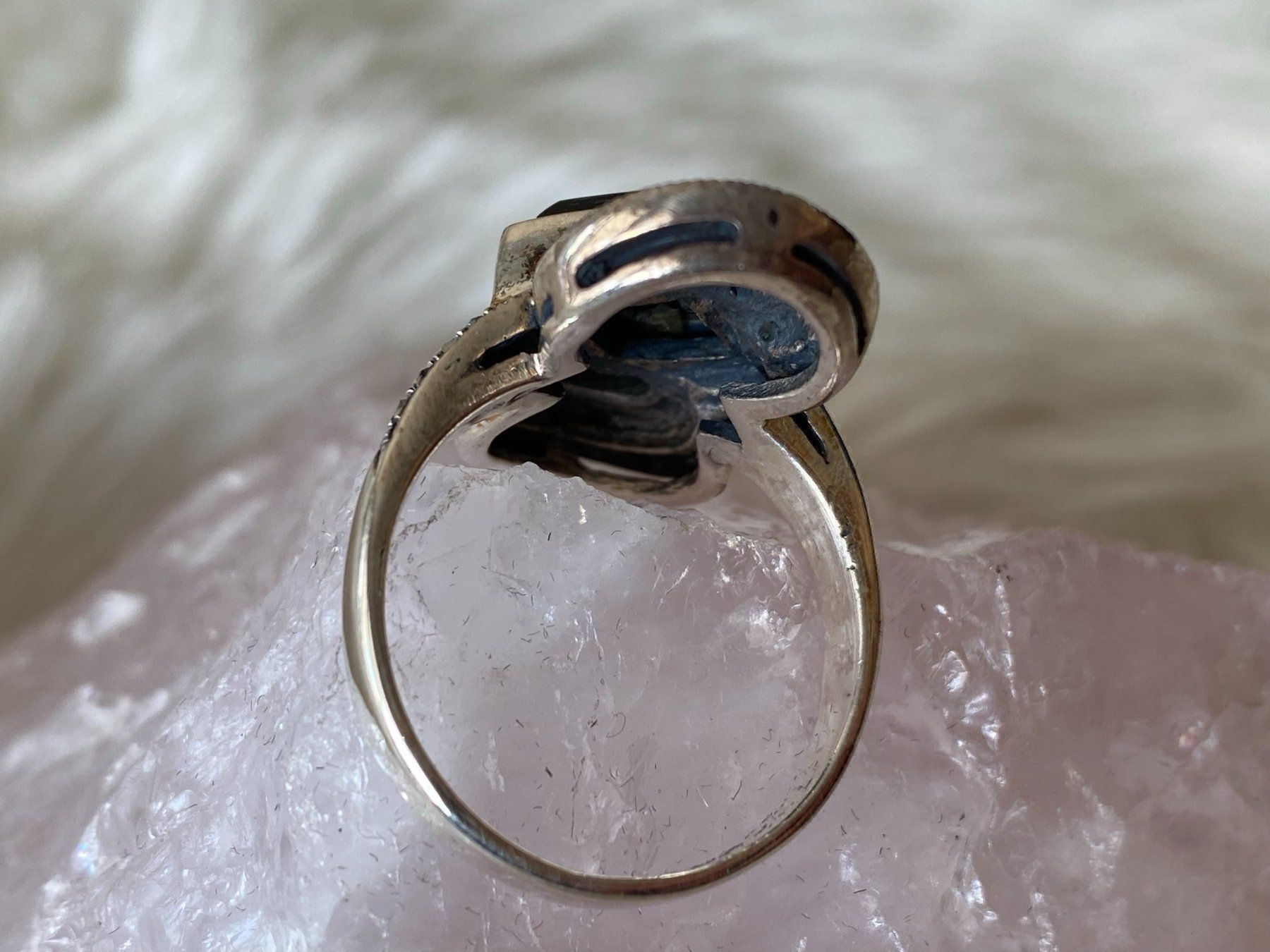 Anelli: Ring Silber 925 mit schwarzem Stein – Usato da Istighofen venduto da Ringparadies 2