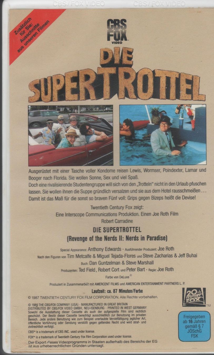 Tutti i VHS: Die Supertrottel (USA 1987) CBS FOX VHS 1514 – Usato da Remetschwil venduto da Hofiii 1