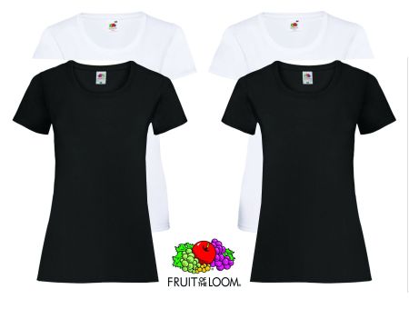 4 Stk. Damen T-Shirt Fruit of the Loom, Gr L