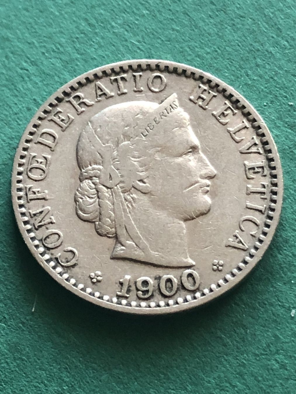 Tutti le monete: Abart 20 Rp. 1900 mit 2 Stempelrissen – Usato da Schötz venduto da Odpa 1