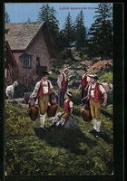 Appenzeller-Sennen in Tracht auf der Alm