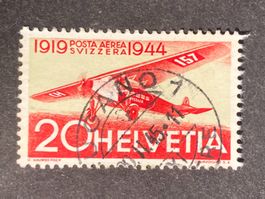 Schweiz 1944 Flugpost 20 Vollstempel LUGANO 1 20.II.45