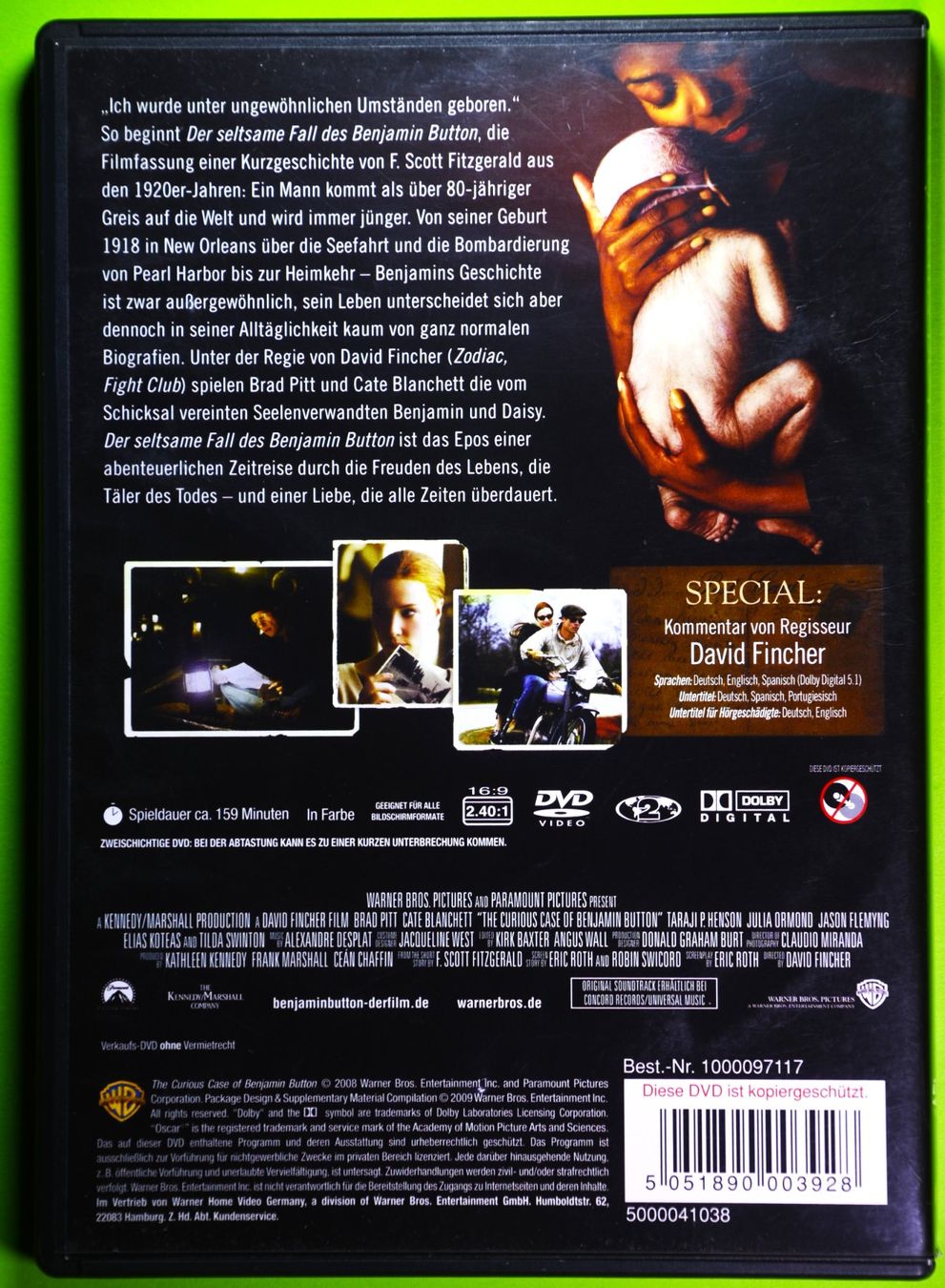Tutti i DVDs: DER SELTSAME FALL DES BENJAMIN BUTTON - B. PITT -  BLANCHETT – Nuovo (secondo la descrizione) da Luzern venduto da piro12 1