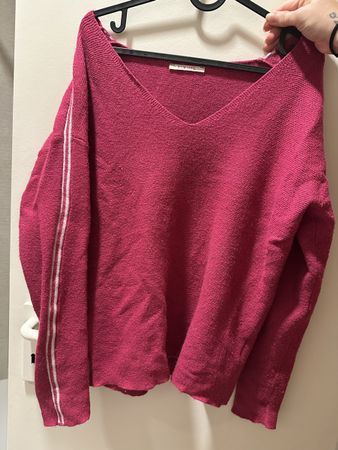 Pull Camaïeu rose avec bandes latérales, taille M