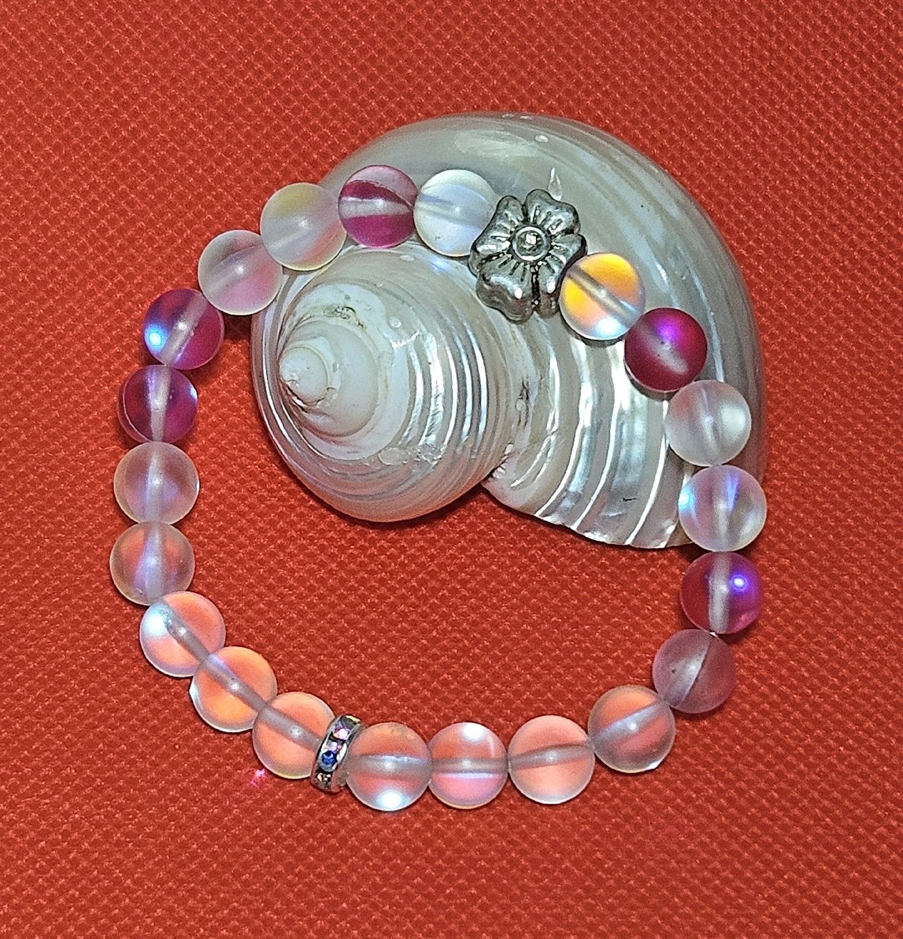Bracciali & Braccialetti: pinke Blumen-Kristall Armk. - Spendenaktion – Nuovo (secondo la descrizione) da Unterkulm venduto da Nachtigall 1