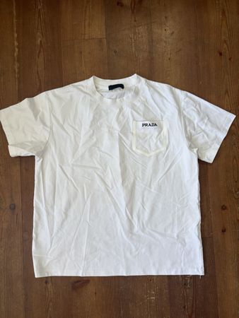 Prada T-Shirt White Cotton Size L Used