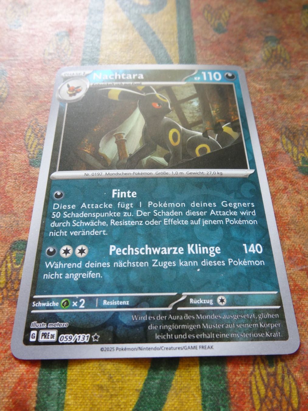 Pokémon Carte collezionabili: POKEMON  Nachtara   G  PRE DE   059/131   KP110   2025 – Usato da Romanel-sur-Lausanne venduto da Swift13