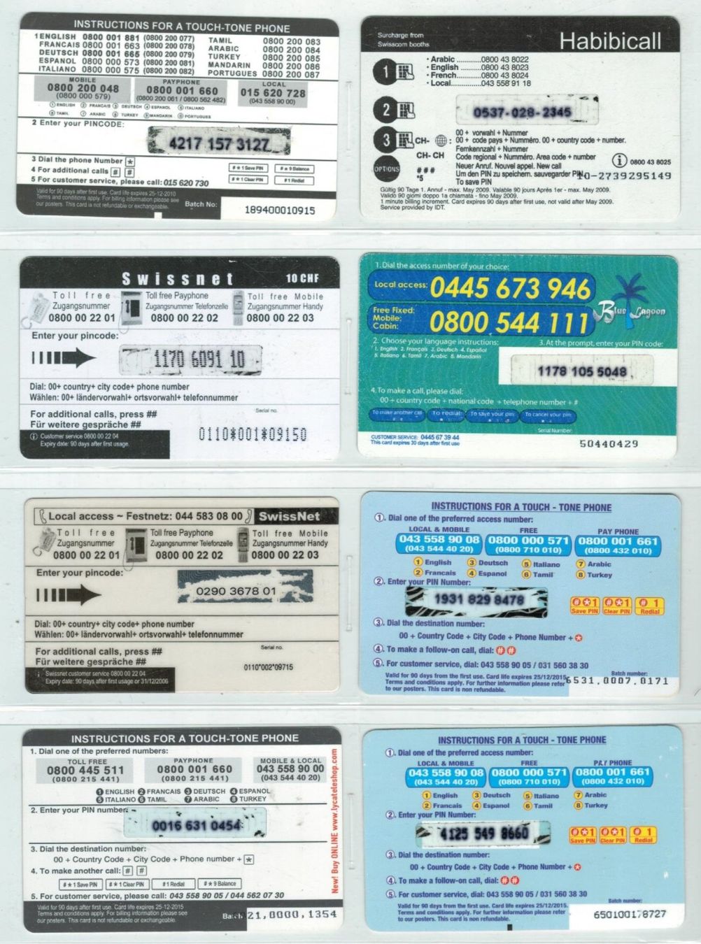 Schede telefoniche: 8 Prepaid-Telefonkarten Schweiz – Usato da Zürich venduto da tol_b7c7 1
