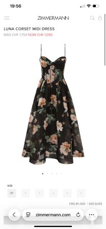 Zimmermann Kleid Floral Black Roses 🌹size 0