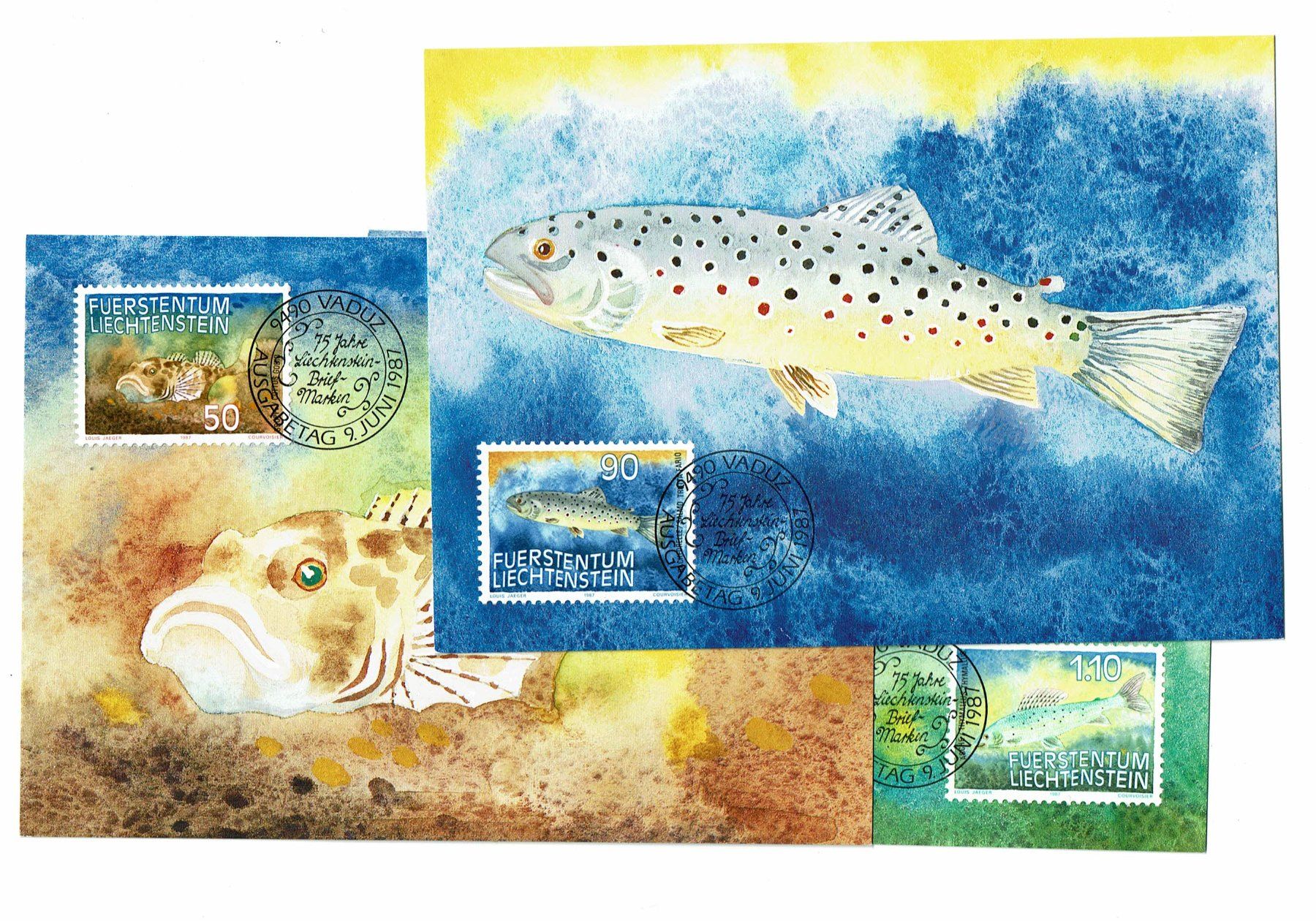 Alle Briefmarken: Briefmarken + Maximumkarten Nr. 75 Fische 1987 – Neu (gemäss Beschreibung) aus Gümligen von karoe-be 1