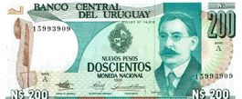 Uruguay 200 Nuevos Pesos 1986 P-66 SerieA UNZ