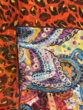 Riesiger Schal/ Kopf Tuch Paisley Muster bunt Quadratisch