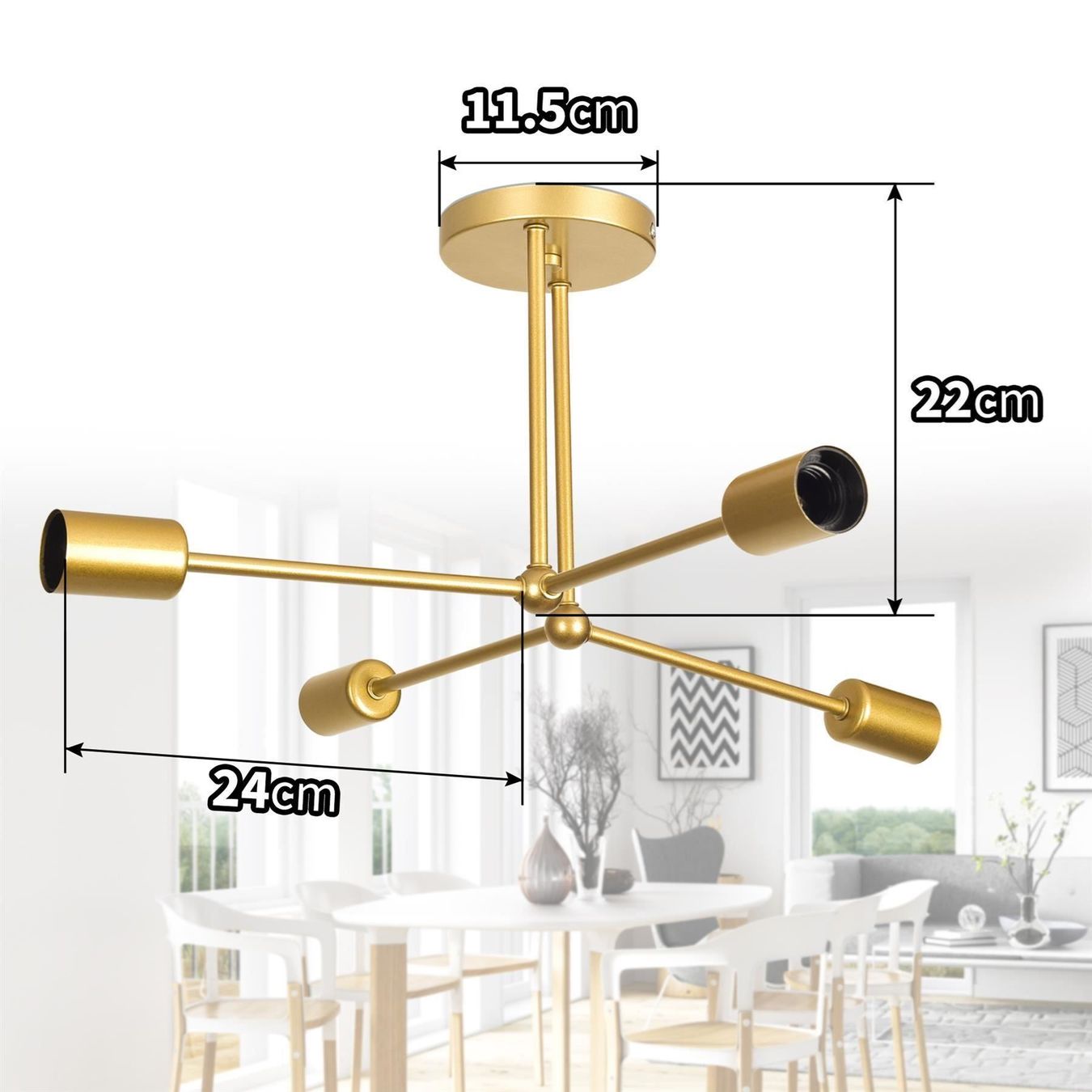 Lampade: Deckenlampe 4 E27 Lichter Kronleuchter – Nuovo (secondo la descrizione) da Thun venduto da nuonuoshop 7